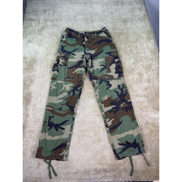 Vintage US Army Pants Mens Small Woodland Camo Hot Weather Combat Trouser B564